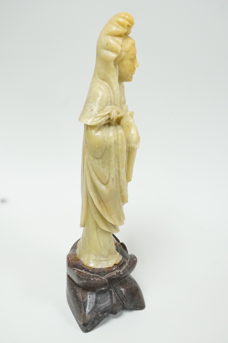 A collection of hardstone carvings, reclining figure 20cm